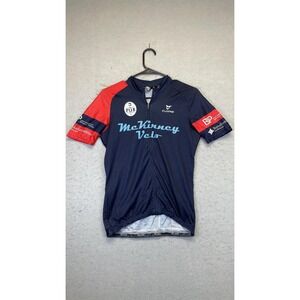 Cuore McKinney Velo Cycling Jersey Mens Medium Full Zip Navy‎ Red Short Sleeve